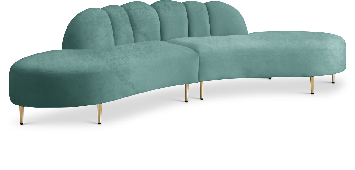 Divine Mint Velvet 2pc. Sectional