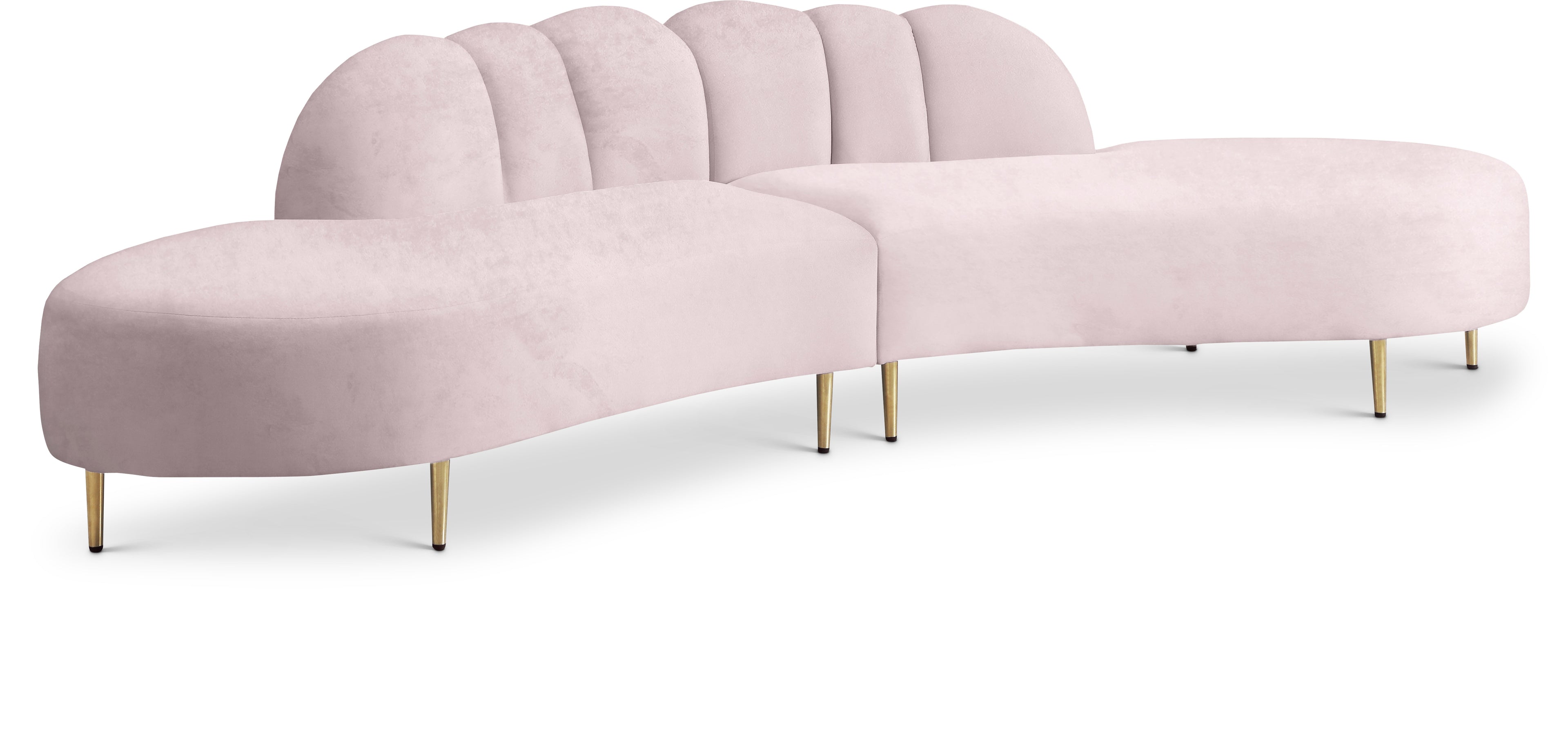 Divine Pink Velvet 2pc. Sectional