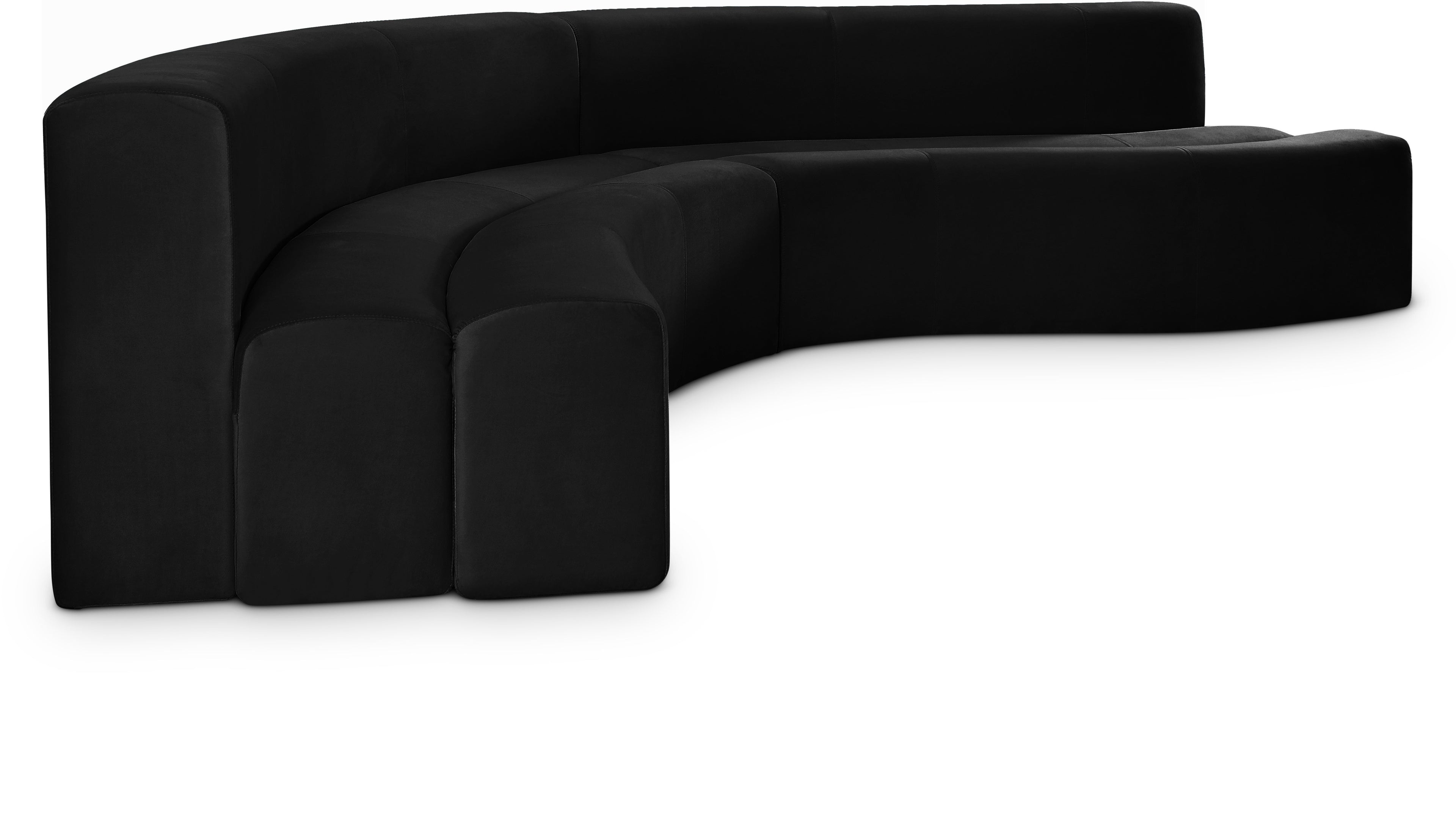 Curl Black Velvet 2pc. Sectional