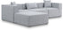 Cube Grey Durable Linen Textured Modular Sectional