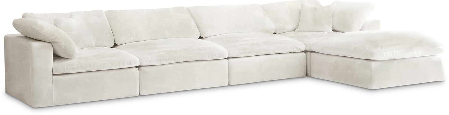 Cozy Cream Velvet Comfort Modular Sectional