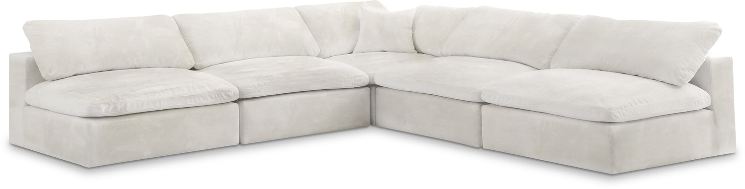 Cozy Cream Velvet Comfort Modular Sectional