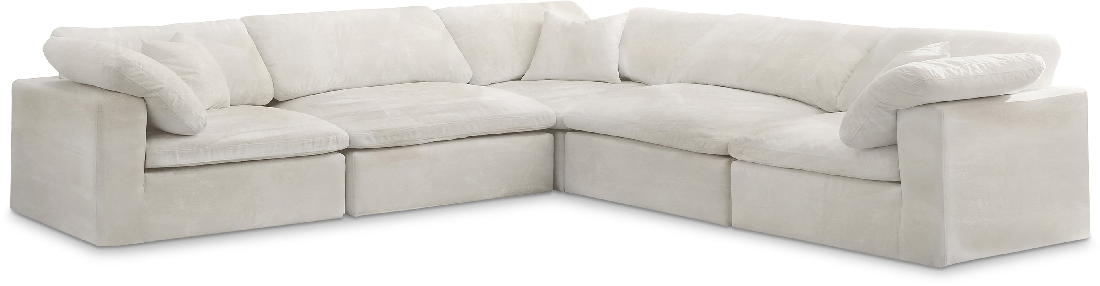 Cozy Cream Velvet Comfort Modular Sectional