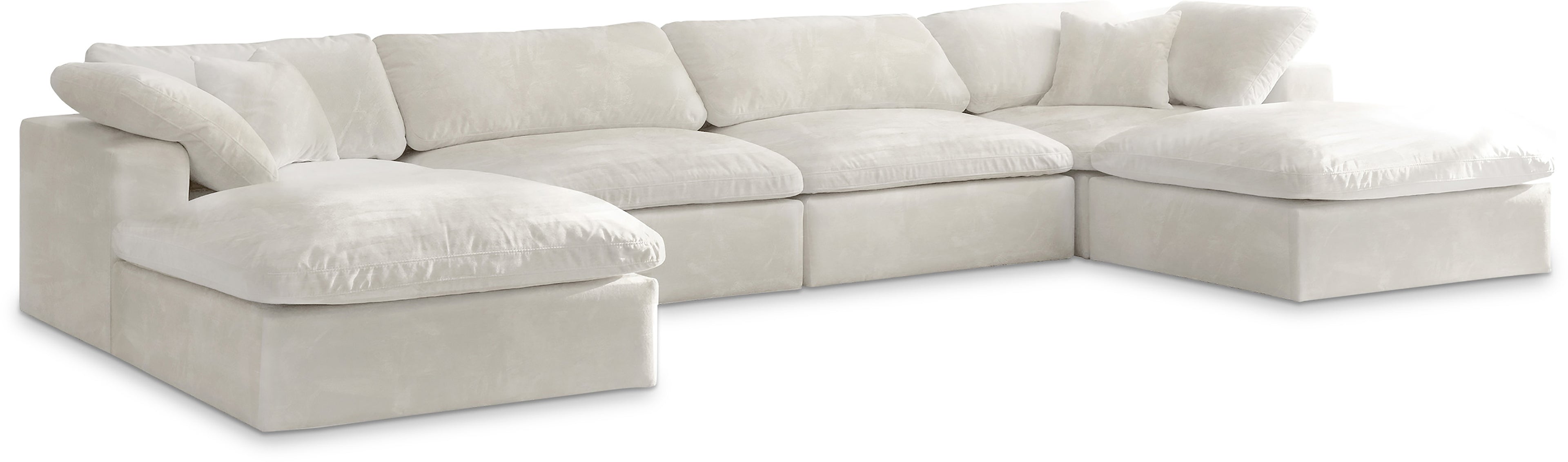 Cozy Cream Velvet Comfort Modular Sectional