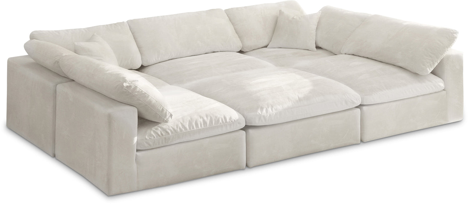 Cozy Cream Velvet Comfort Modular Sectional