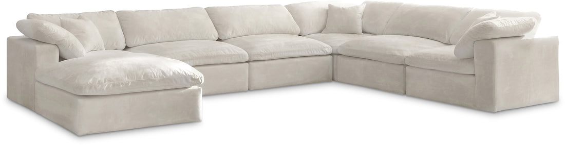 Cozy Cream Velvet Comfort Modular Sectional