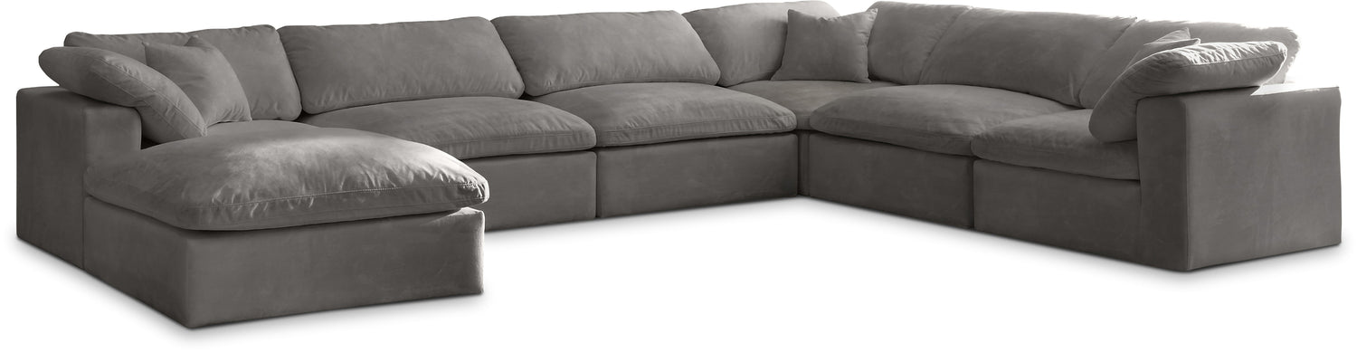 Cozy Grey Velvet Comfort Modular Sectional