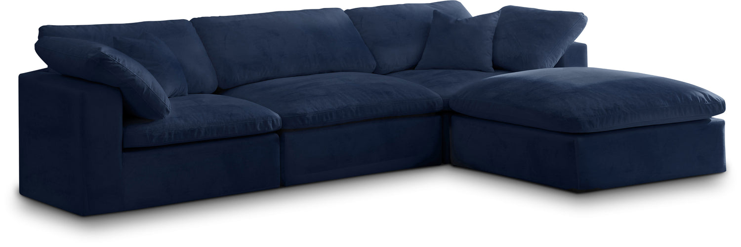 Cozy Navy Velvet Comfort Modular Sectional