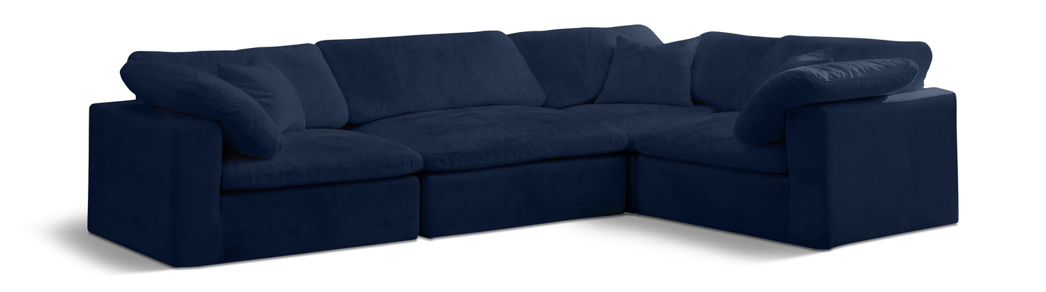 Cozy Navy Velvet Modular Sectional