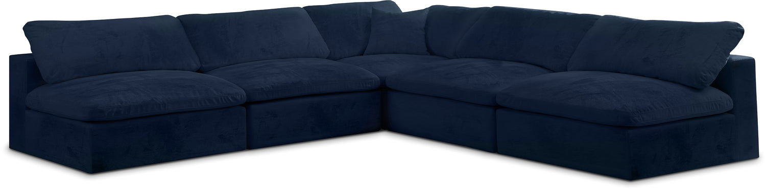 Cozy Navy Velvet Comfort Modular Sectional