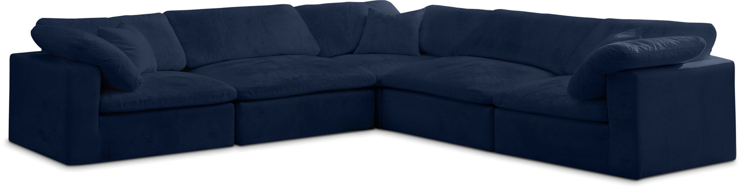 Cozy Navy Velvet Comfort Modular Sectional