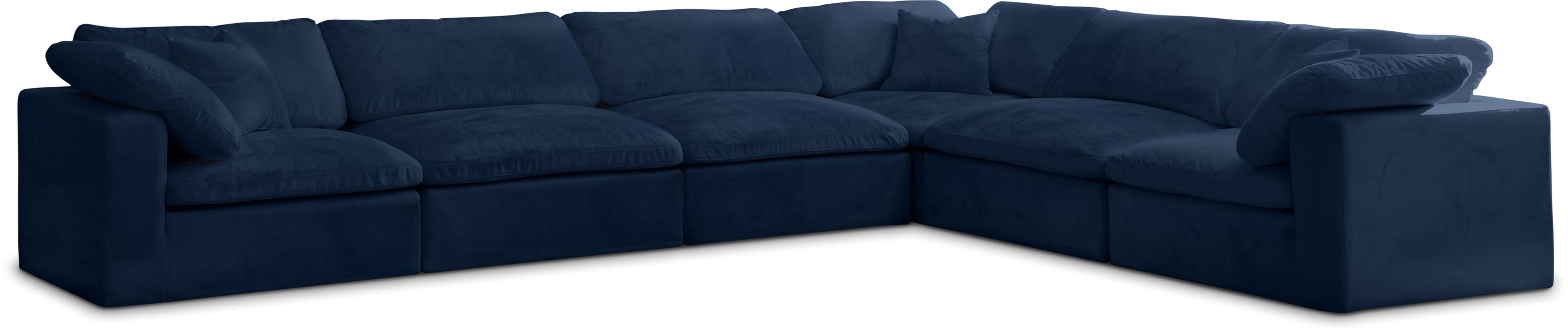 Cozy Navy Velvet Comfort Modular Sectional