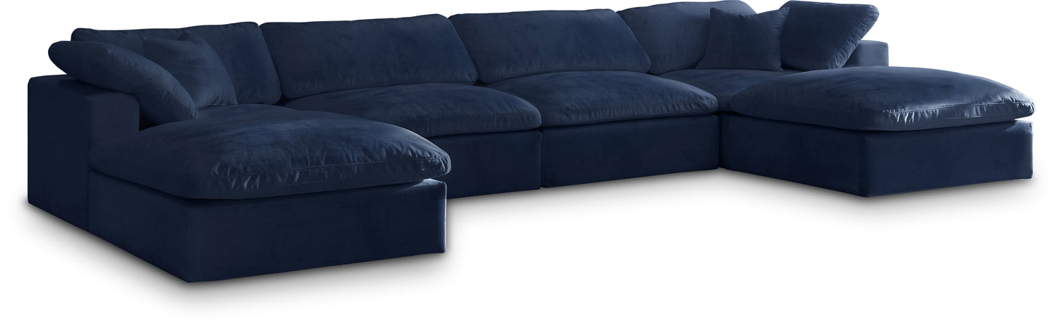 Cozy Navy Velvet Comfort Modular Sectional