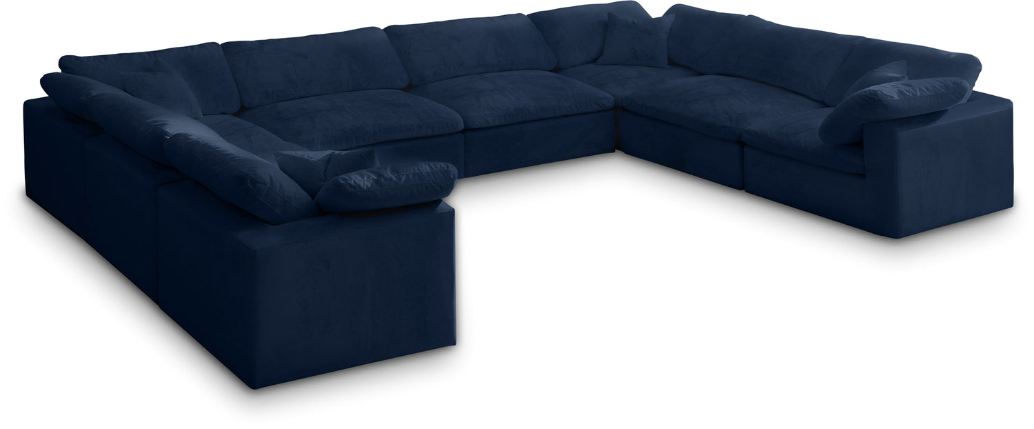 Cozy Navy Velvet Comfort Modular Sectional