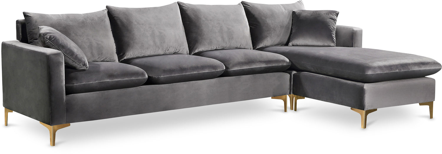 Naomi Grey Velvet 2pc. Reversible Sectional