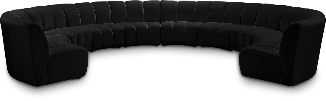 Infinity Black Velvet 10pc. Modular Sectional