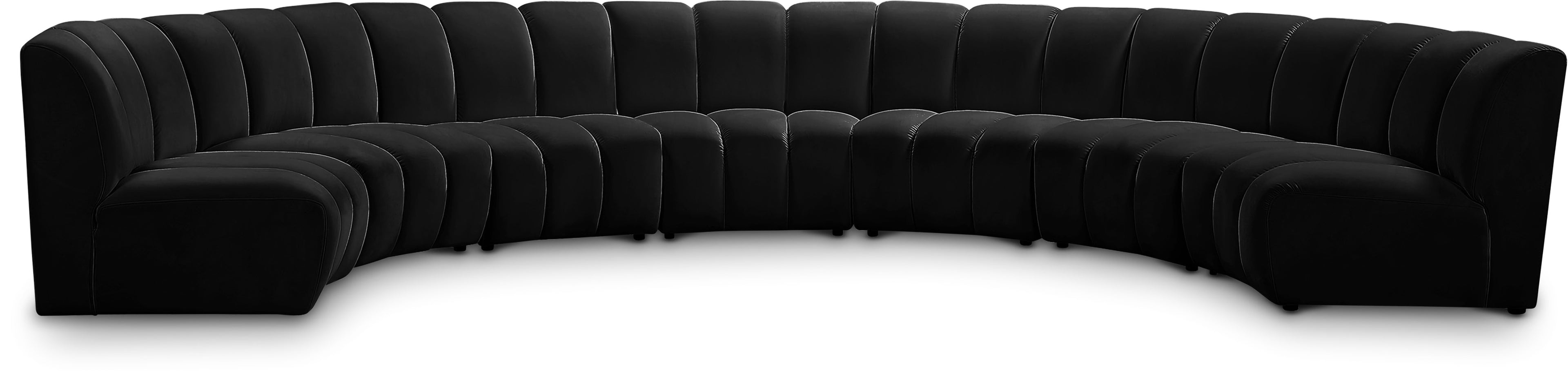 Infinity Black Velvet 7pc. Modular Sectional