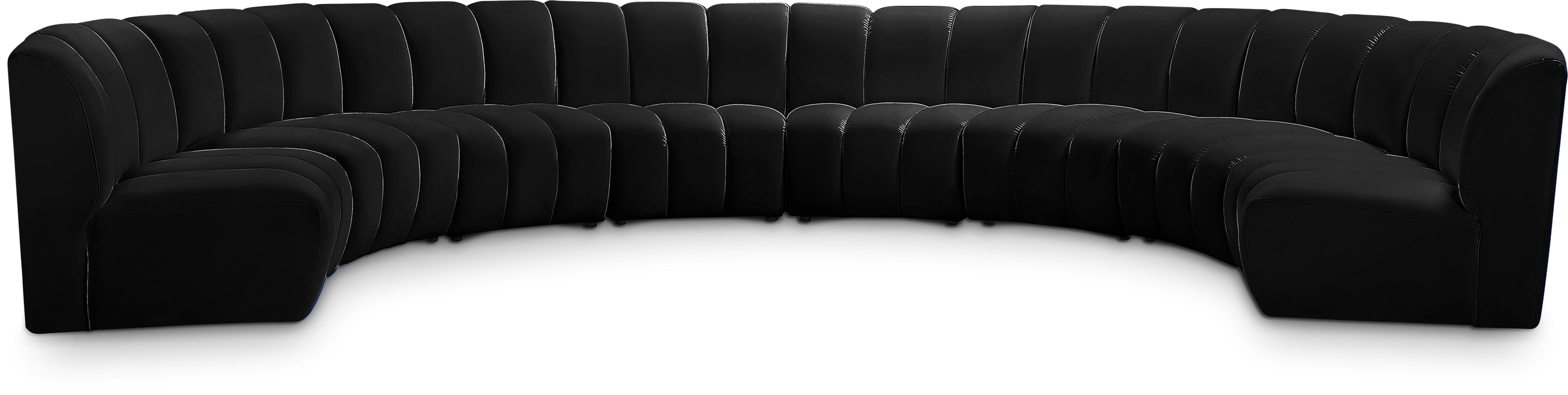 Infinity Black Velvet 8pc. Modular Sectional