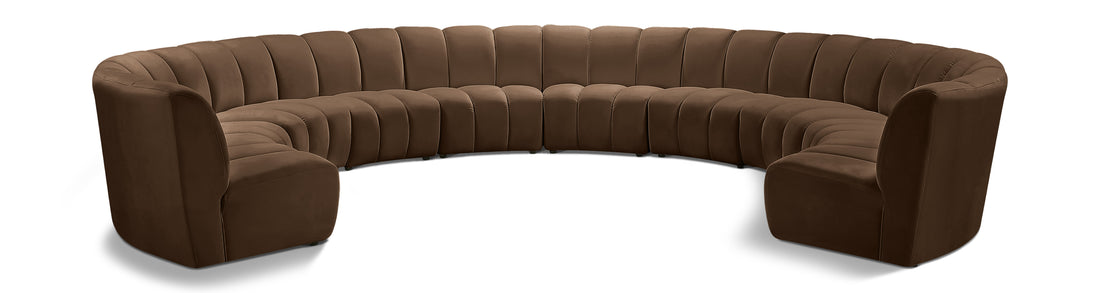 Infinity Brown Velvet 10pc. Modular Sectional