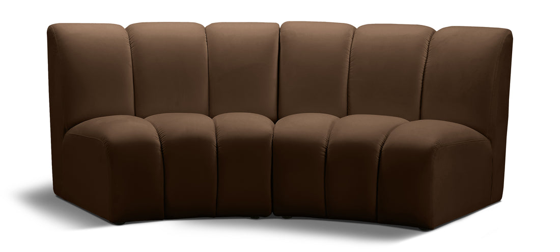 Infinity Brown Velvet 2pc. Modular Sectional