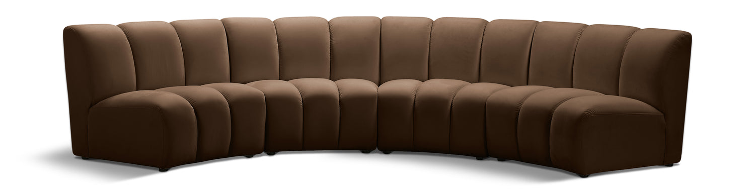 Infinity Brown Velvet 4pc. Modular Sectional