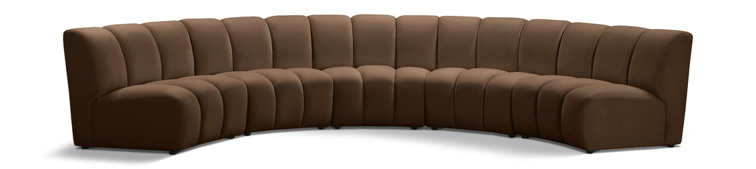 Infinity Brown Velvet 5pc. Modular Sectional