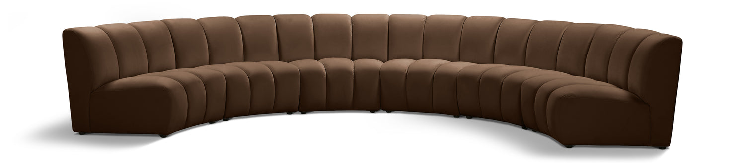 Infinity Brown Velvet 6pc. Modular Sectional