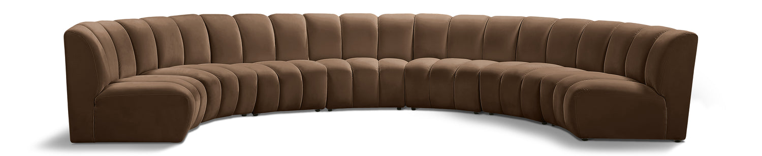 Infinity Brown Velvet 7pc. Modular Sectional