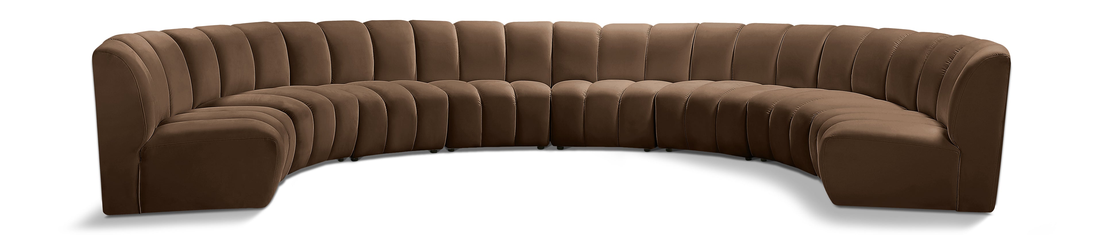 Infinity Brown Velvet 8pc. Modular Sectional