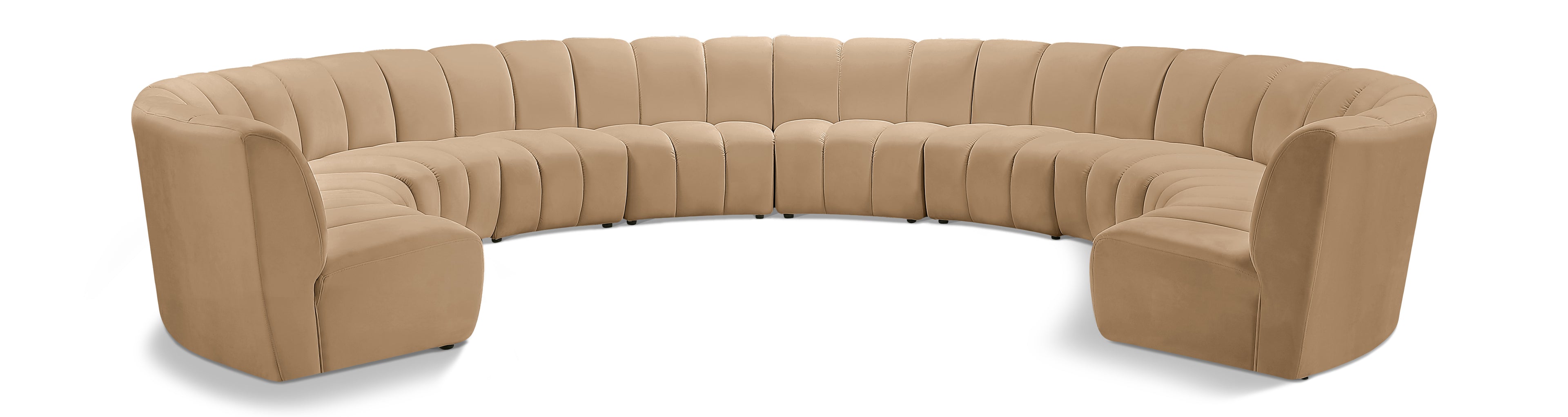 Infinity Camel Velvet 10pc. Modular Sectional