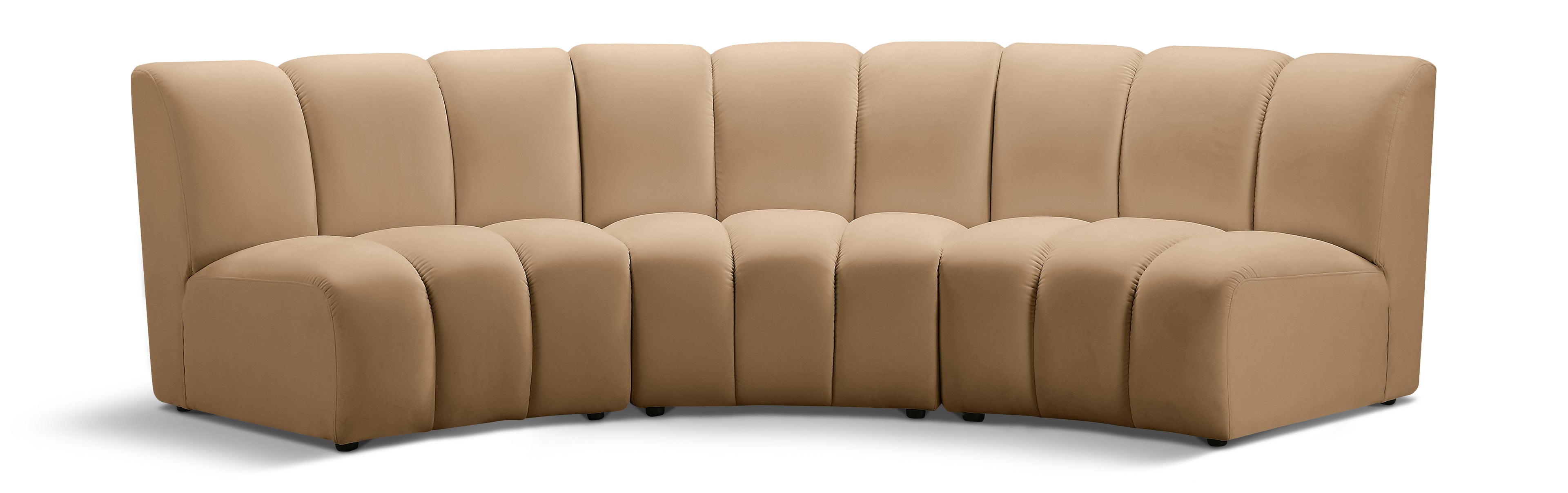 Infinity Camel Velvet 3pc. Modular Sectional