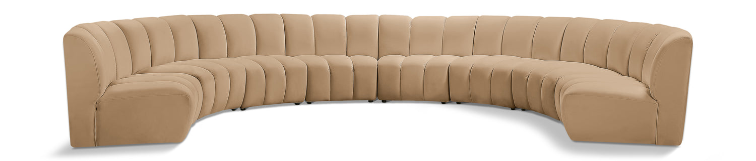 Infinity Camel Velvet 8pc. Modular Sectional