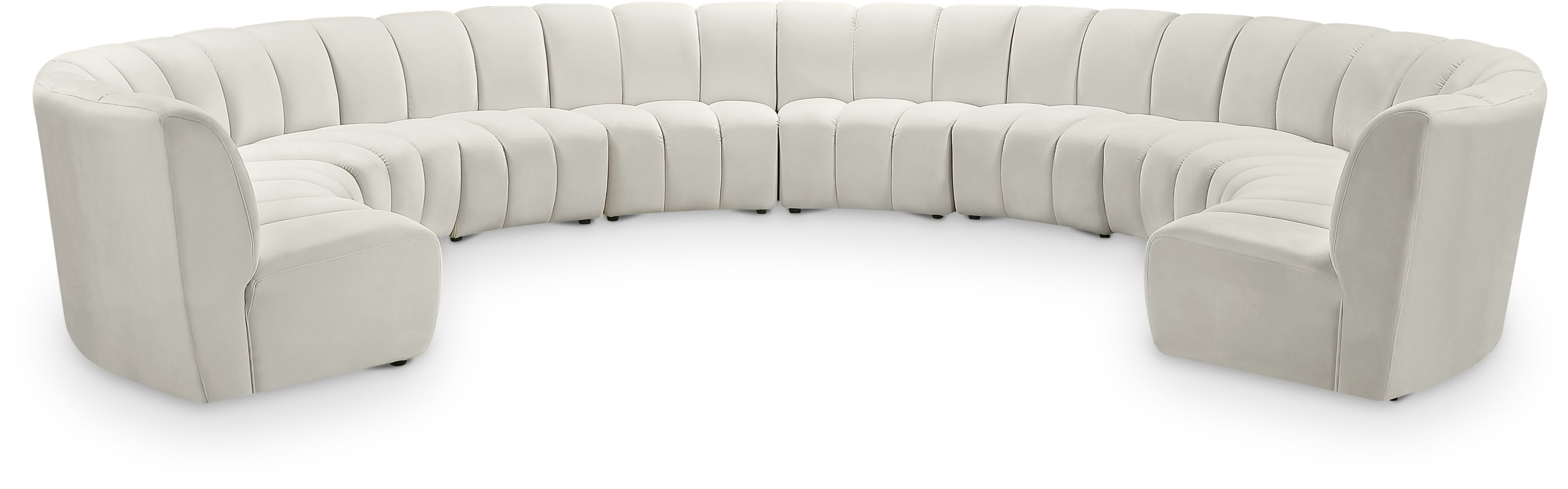 Infinity Cream Velvet 10pc. Modular Sectional