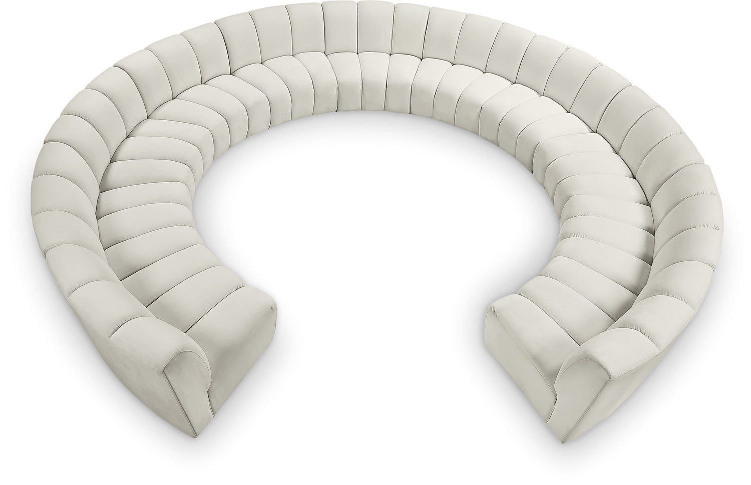 Infinity Cream Velvet 11pc. Modular Sectional