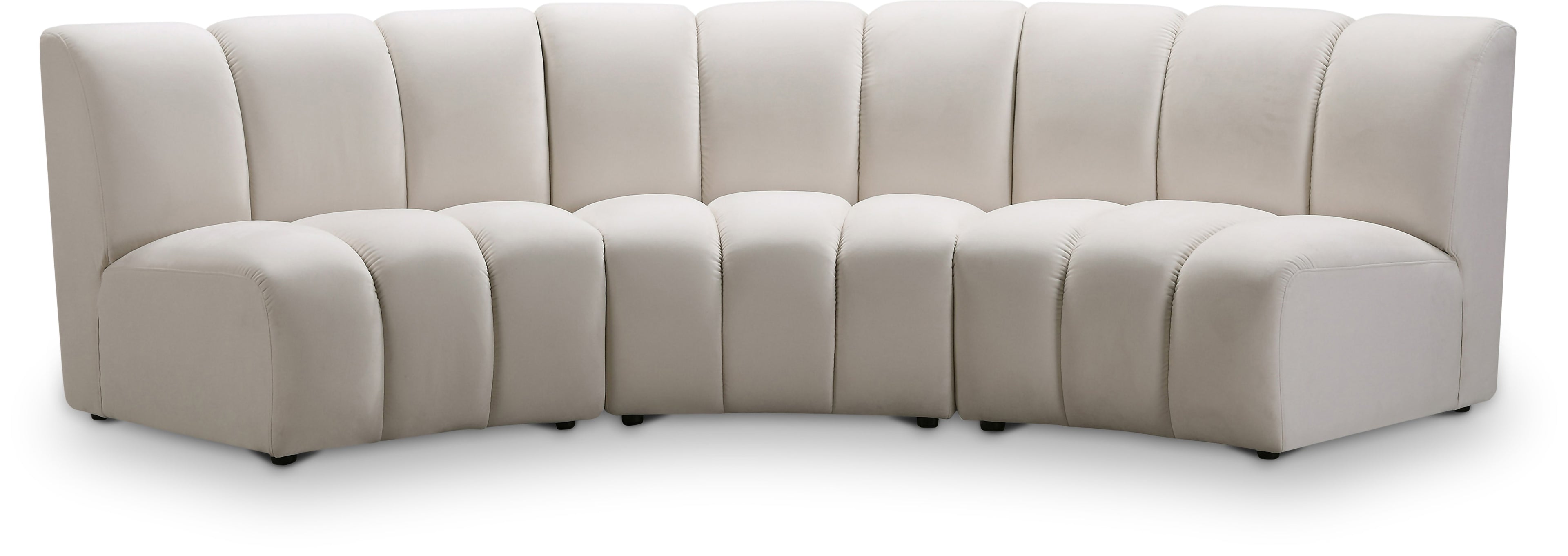 Infinity Cream Velvet 3pc. Modular Sectional