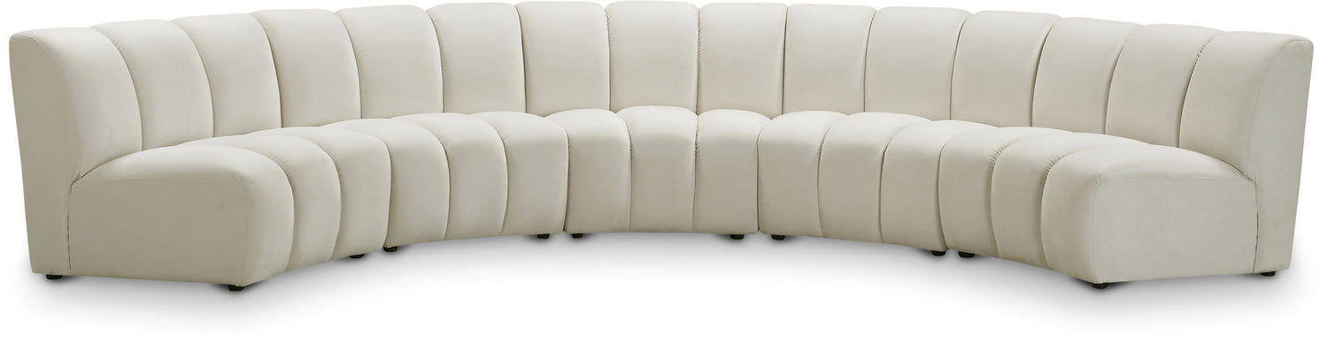 Infinity Cream Velvet 5pc. Modular Sectional