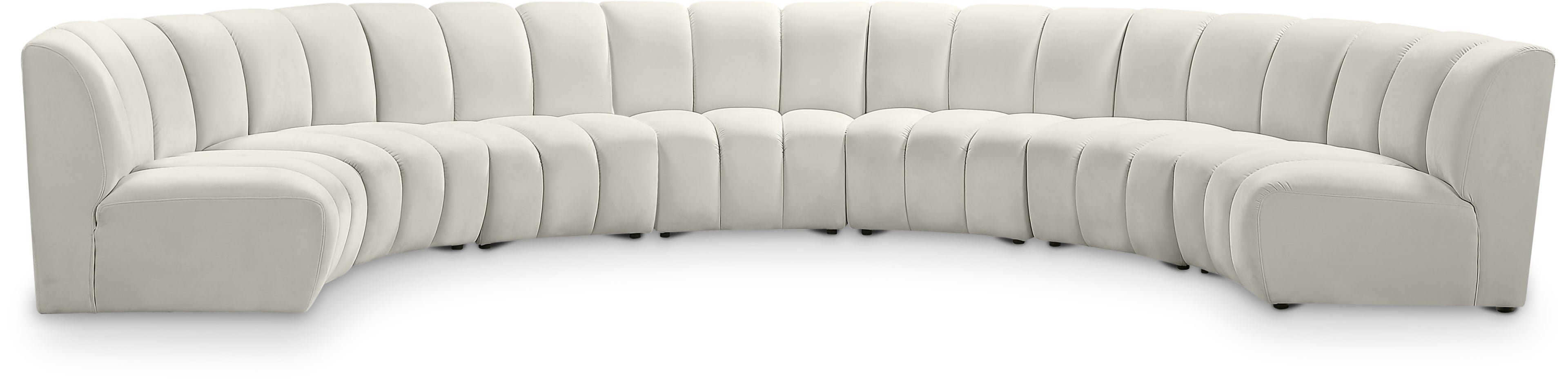 Infinity Cream Velvet 7pc. Modular Sectional