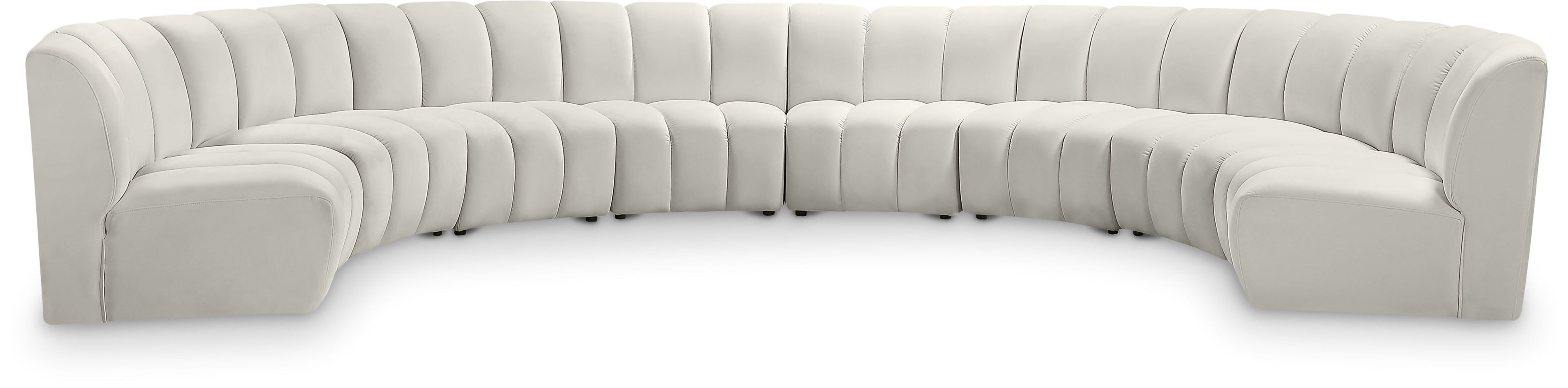 Infinity Cream Velvet 8pc. Modular Sectional