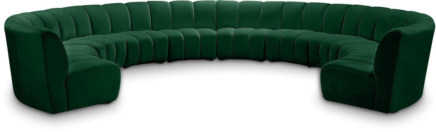 Infinity Green Velvet 10pc. Modular Sectional