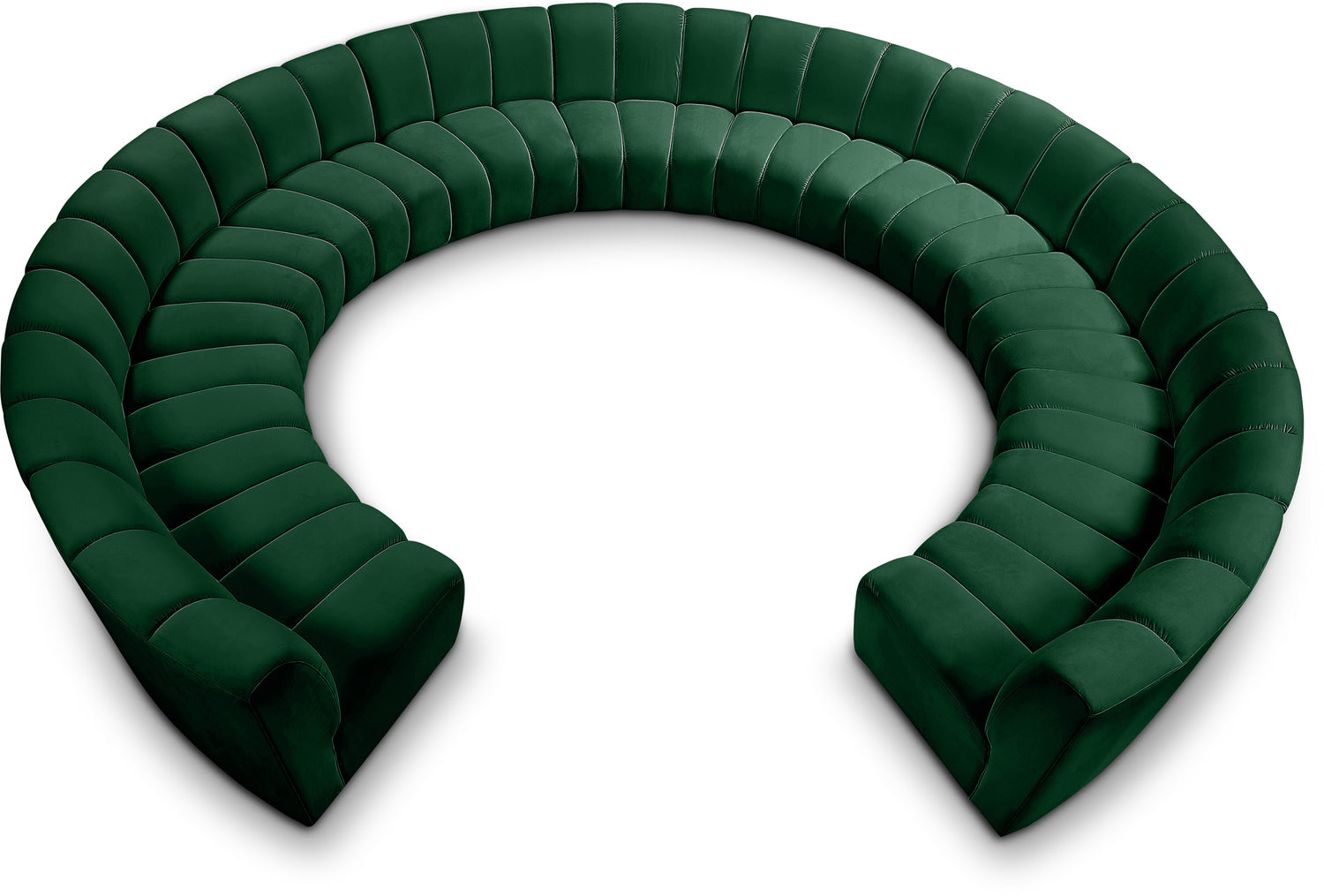 Infinity Green Velvet 11pc. Modular Sectional