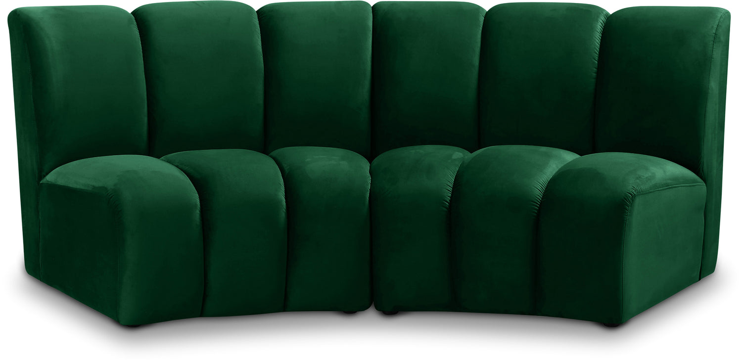 Infinity Green Velvet 2pc. Modular Sectional