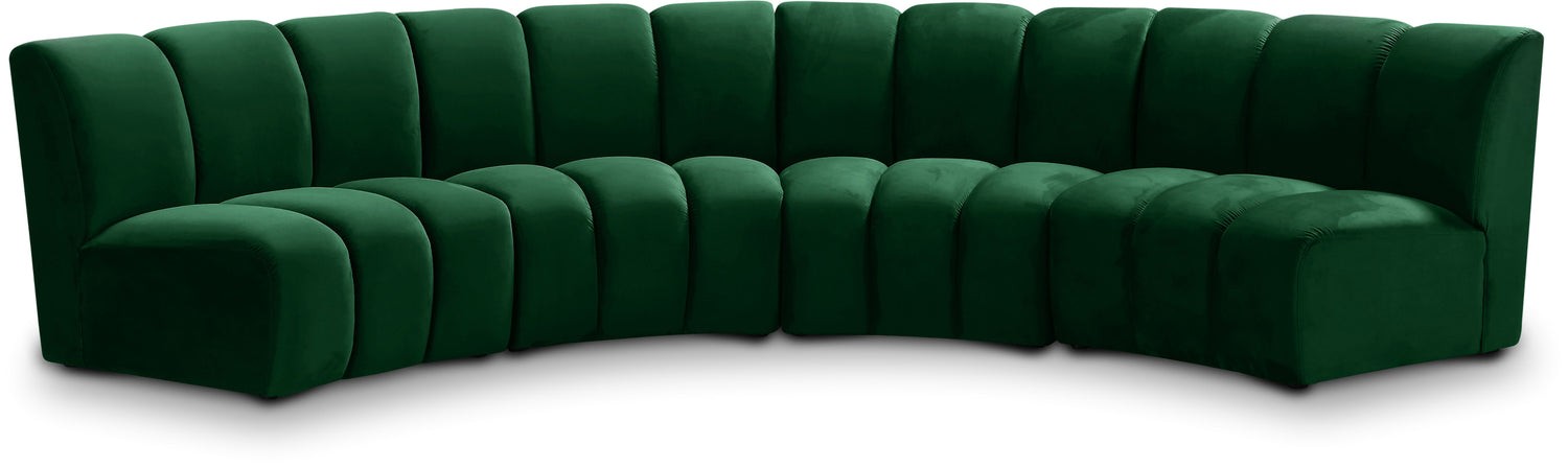 Infinity Green Velvet 4pc. Modular Sectional