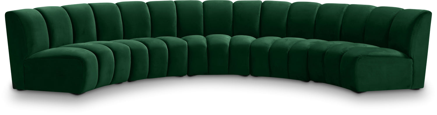 Infinity Green Velvet 5pc. Modular Sectional