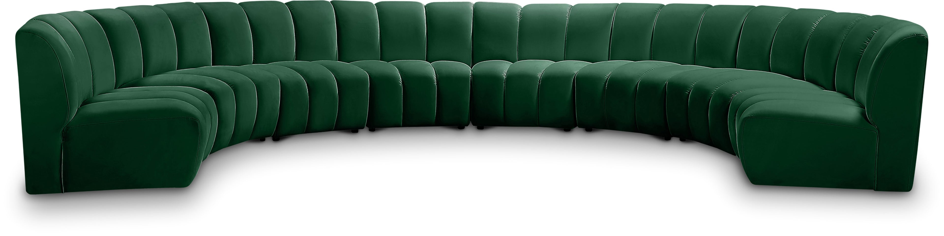 Infinity Green Velvet 8pc. Modular Sectional