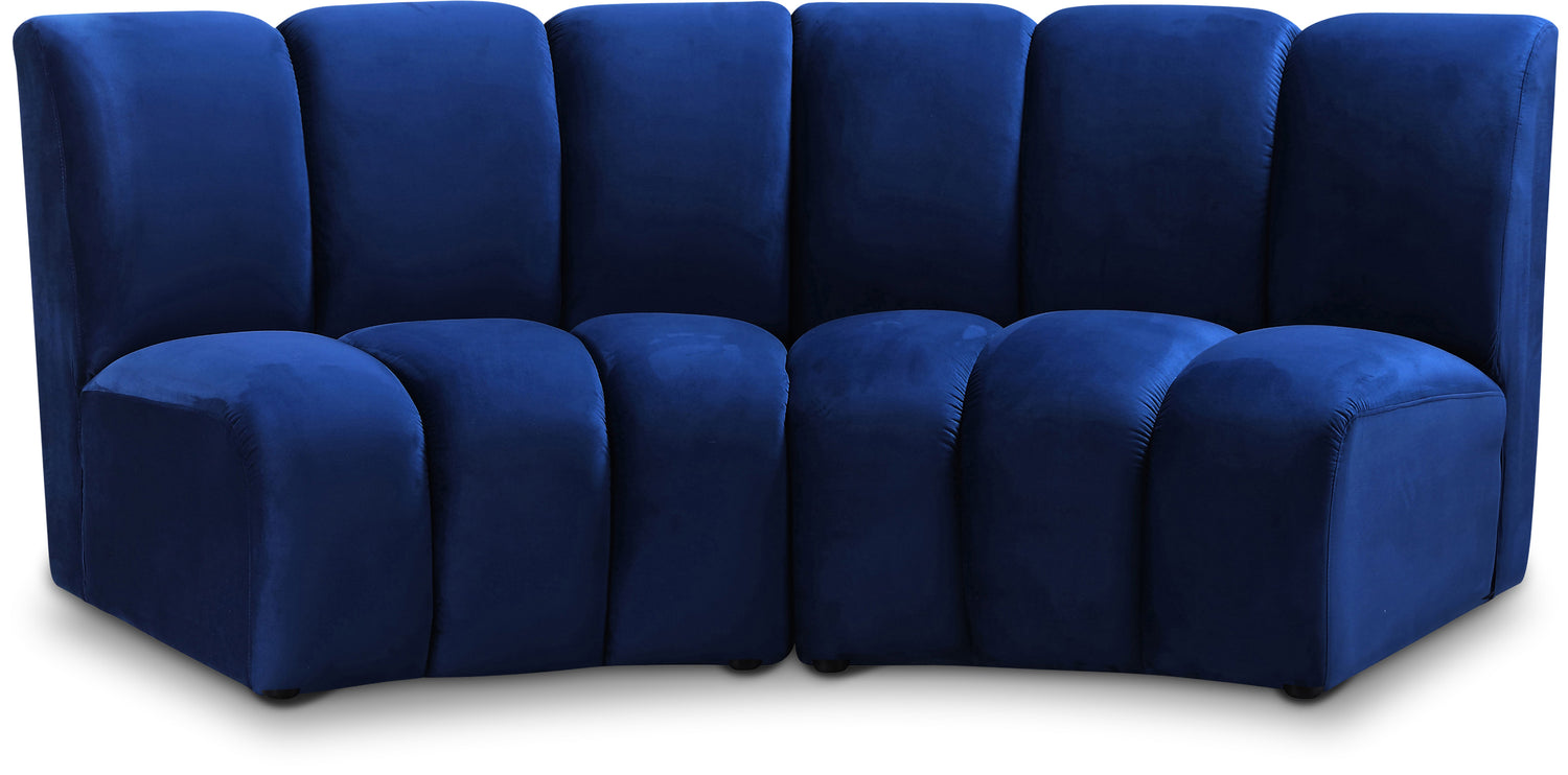 Infinity Navy Velvet 2pc. Modular Sectional