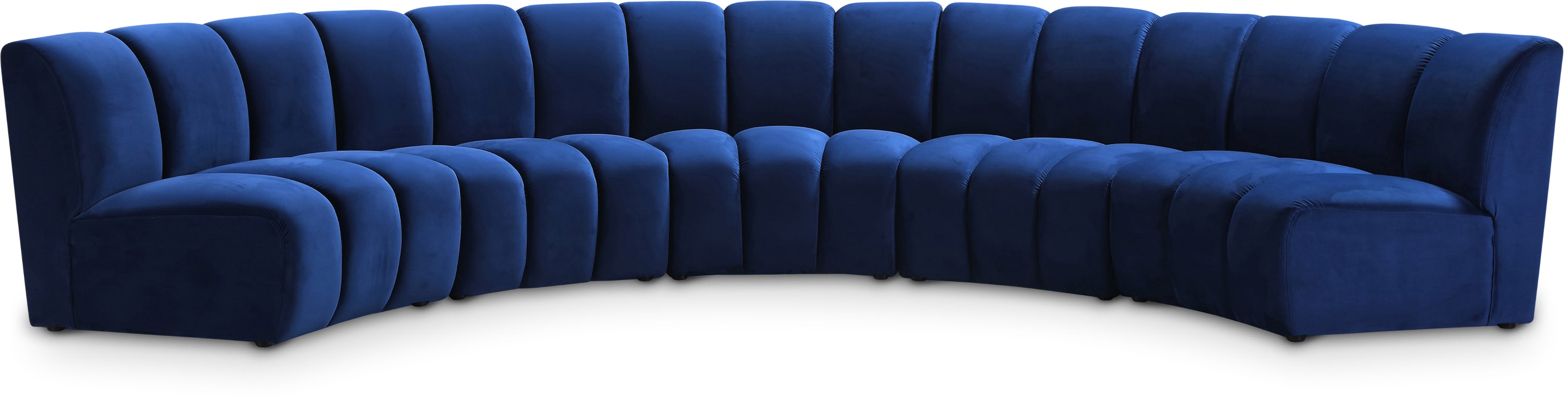 Infinity Navy Velvet 5pc. Modular Sectional