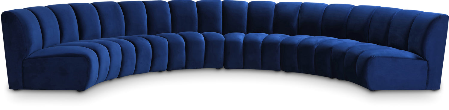 Infinity Navy Velvet 6pc. Modular Sectional