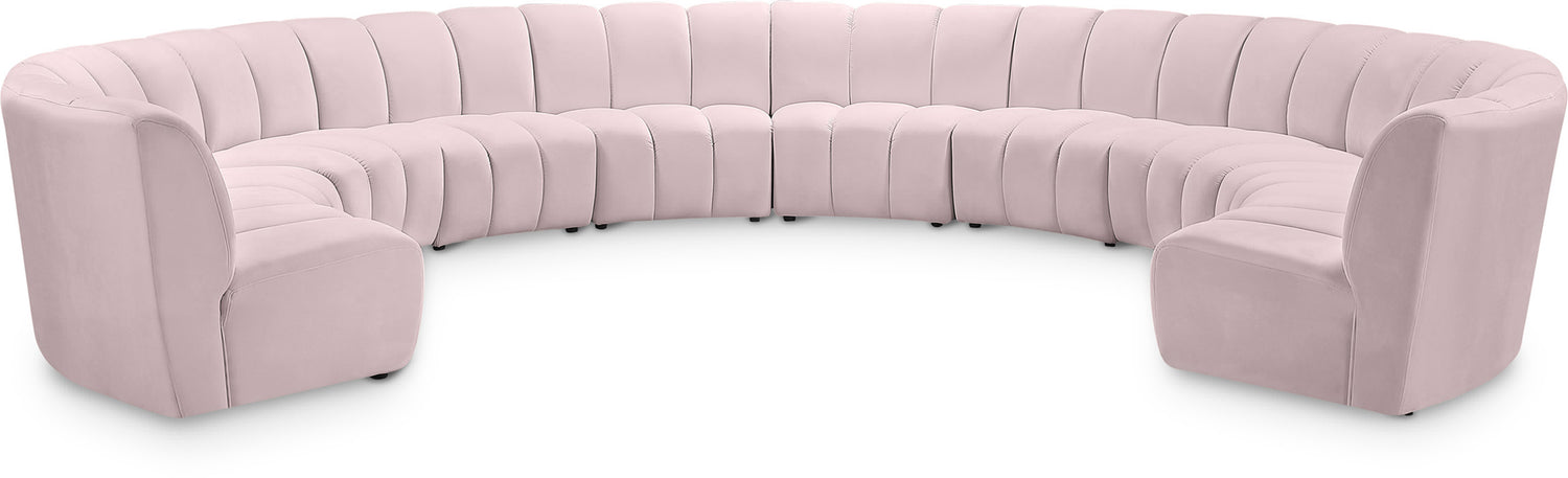 Infinity Pink Velvet 10pc. Modular Sectional