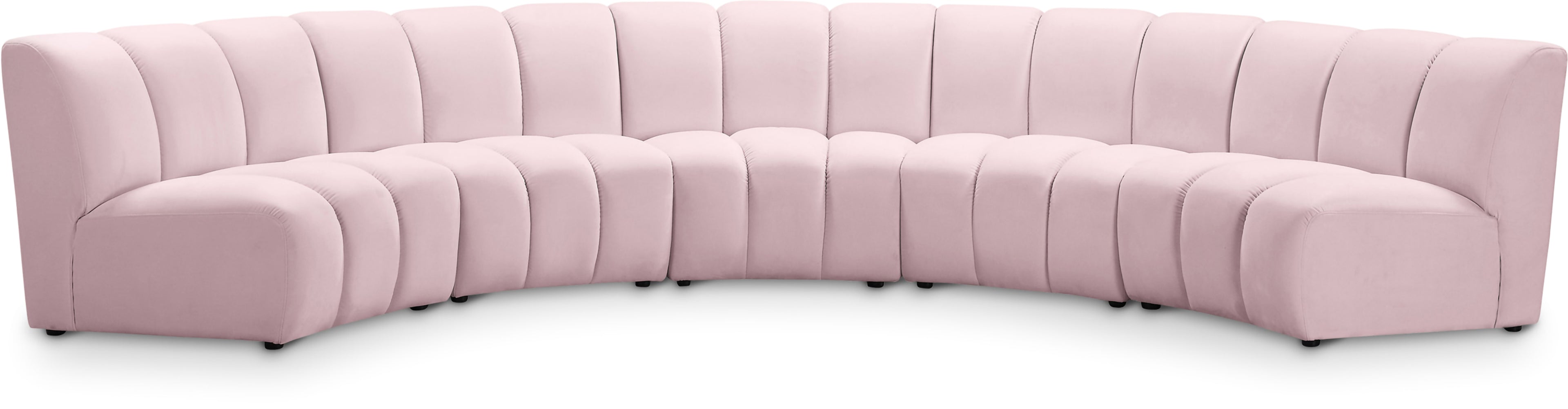 Infinity Pink Velvet 5pc. Modular Sectional