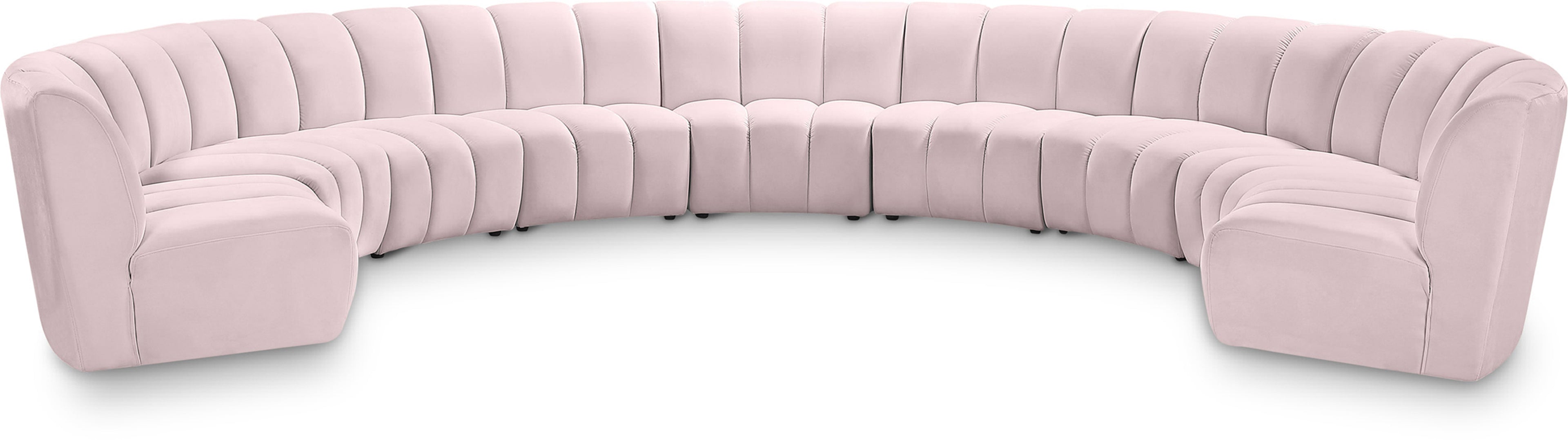 Infinity Pink Velvet 9pc. Modular Sectional